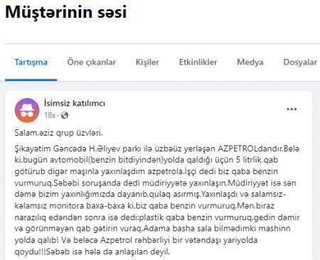Sürücü buna görə `Azpetrol`dan GİLEY EDİR - "...bir vətəndaşı yarı yolda qoydu"