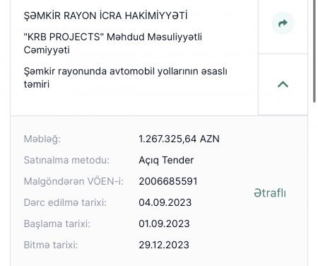 Şəmkir Rayon İcra Hakimiyyətinin keçirdiyi TENDERLƏRLƏ BAĞLI ŞOK FAKTLAR... - BU NƏDİ BELƏ?!