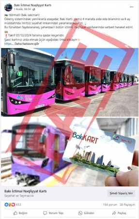 6 ay pulsuz “BakıKart” vəd edən yeni saxta səhifələr açılıb - FOTOLAR