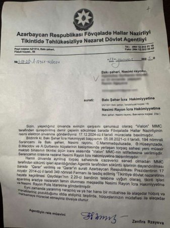 “Gecə saat 2-də texnikanı qaldırıb binanın başına qoydular”