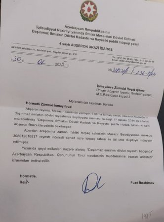 Masazır bələdiyyəsi BU QƏDƏRMİ HARINLAYIB?.. - Şəhid ailəsi ŞİKAYƏTÇİDİR